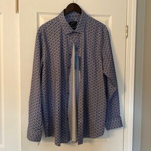 Brand new Bugatchi 8 way stretch XXL dress shirt Navy Blue.